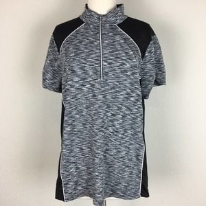 Chico's Black and Gray Short Sleeve Top